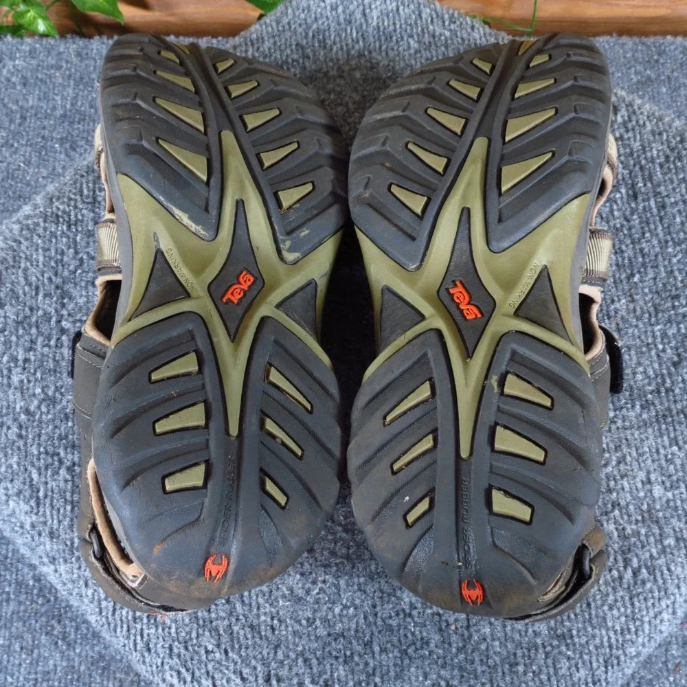 Teva Omnium Men Mens Closed Toe Sport Sandals Size 12 Hiking Water Olive Brown